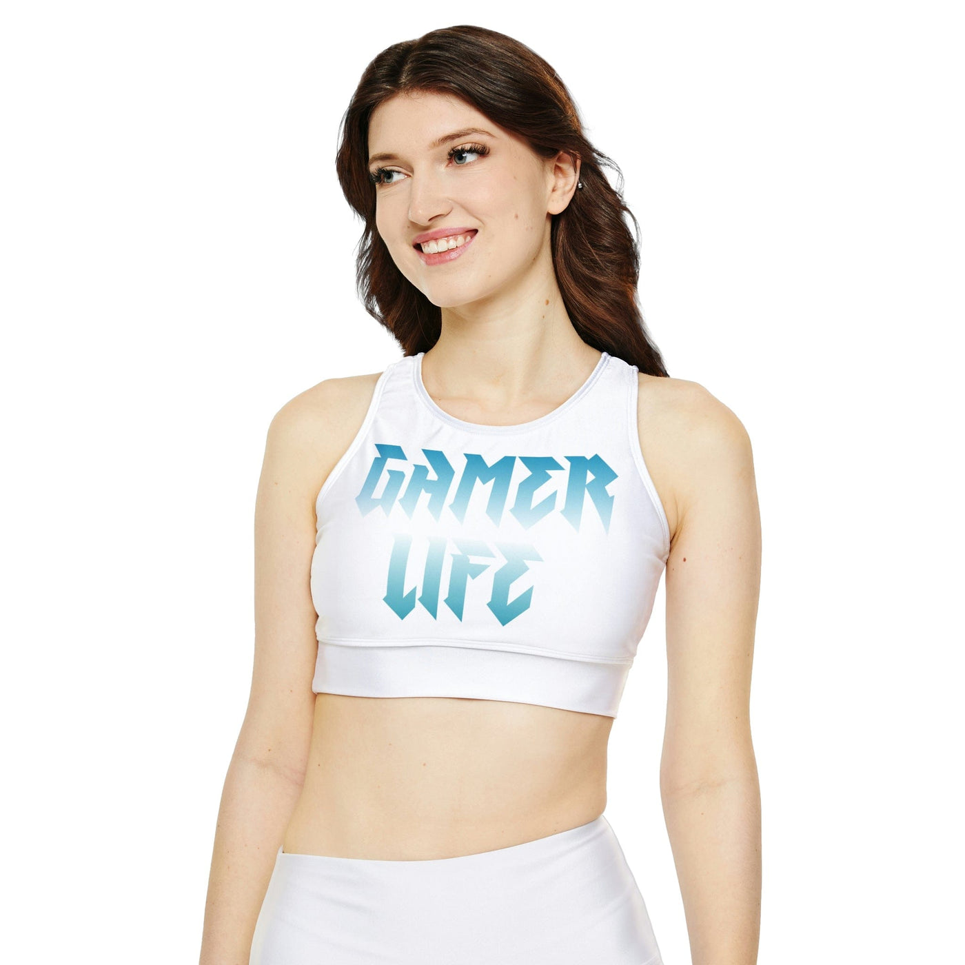 Gamer Fresh Limited Edition | Qahwah Pop | Fully Lined Padded Ladies White Sports Bra
