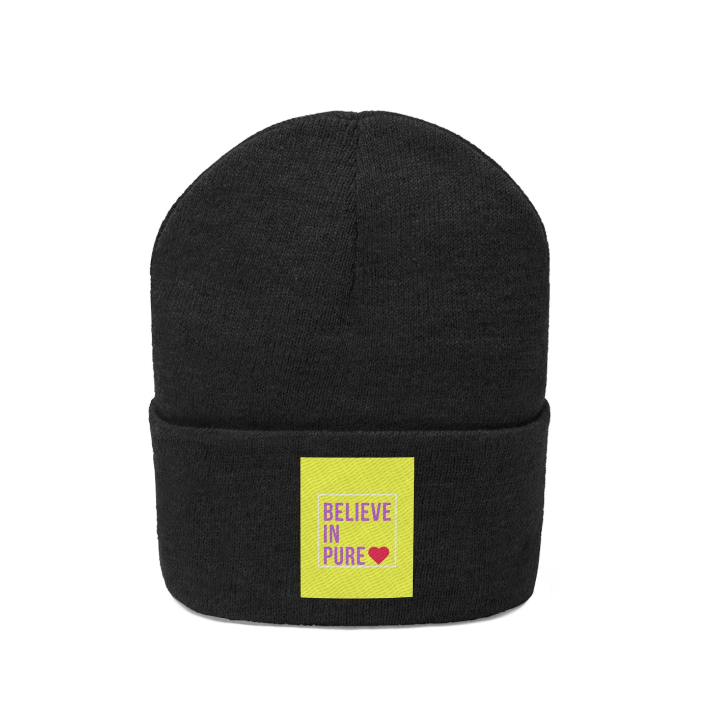 The Do You Believe In Love Yellow Jacket/Black Knitted Beanie Hat