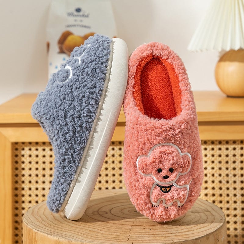 Fuzzy Flubba Doggy Plush Slippers