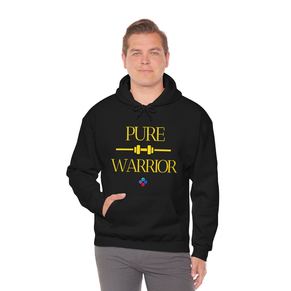 Gamer Fresh | Pure Warrior Player | Heavy Cotton Blend | Unisex Hooded Sweatshirt