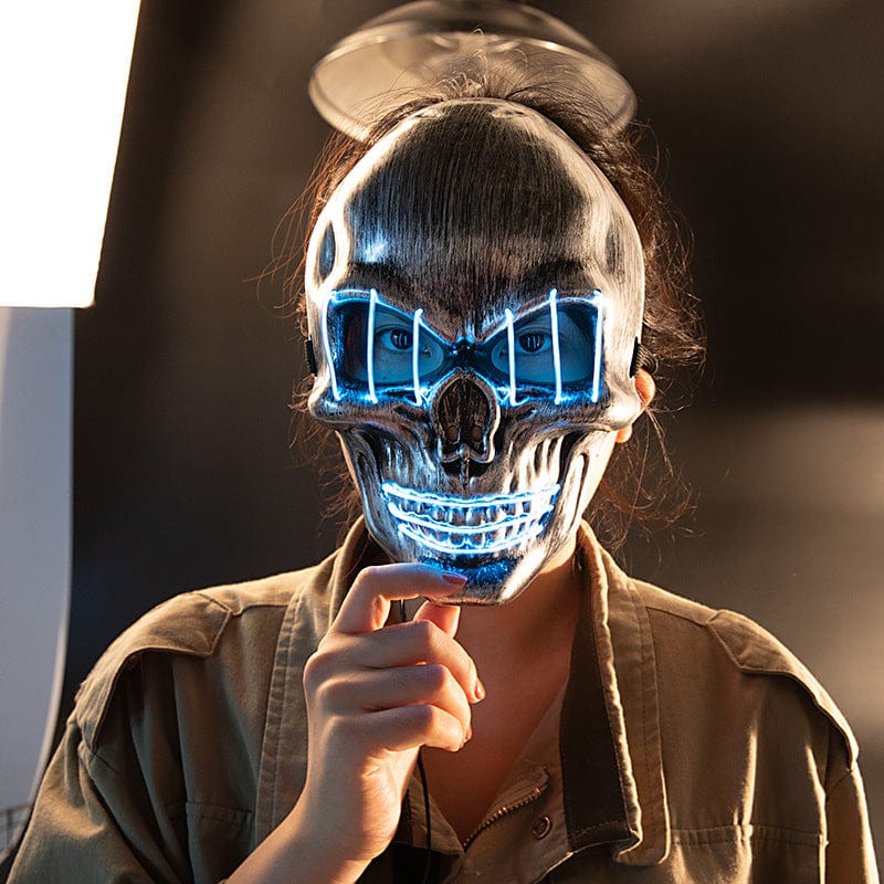 The Gamer Fresh "Chrome Dome Bedlam Skull" LED Luminous Halloween Face Mask