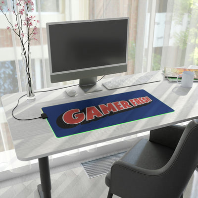 The Gamer Fresh | LED Gaming Computer Desk Mat | Dark Blue