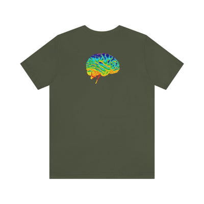 Heart vs Brain On The Back White Jersey Short Sleeve T-shirt