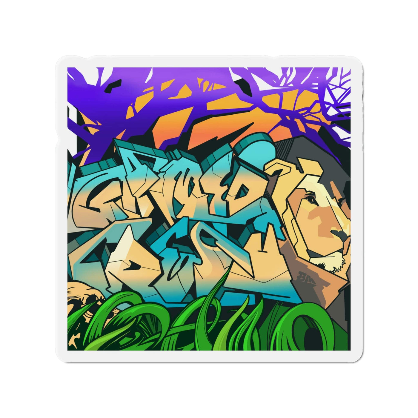 The Gamer Fresh Graffiti Streamer All Art Lion NYC Mural Kiss-Cut Magnet Frame