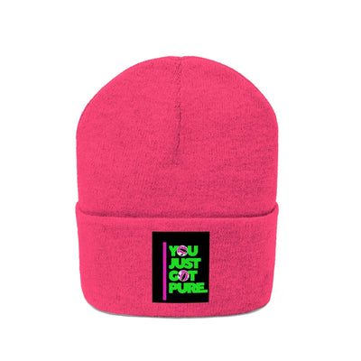 The You Just Got Pure Neon Green/Neon Pink Knitted Beanie Hat