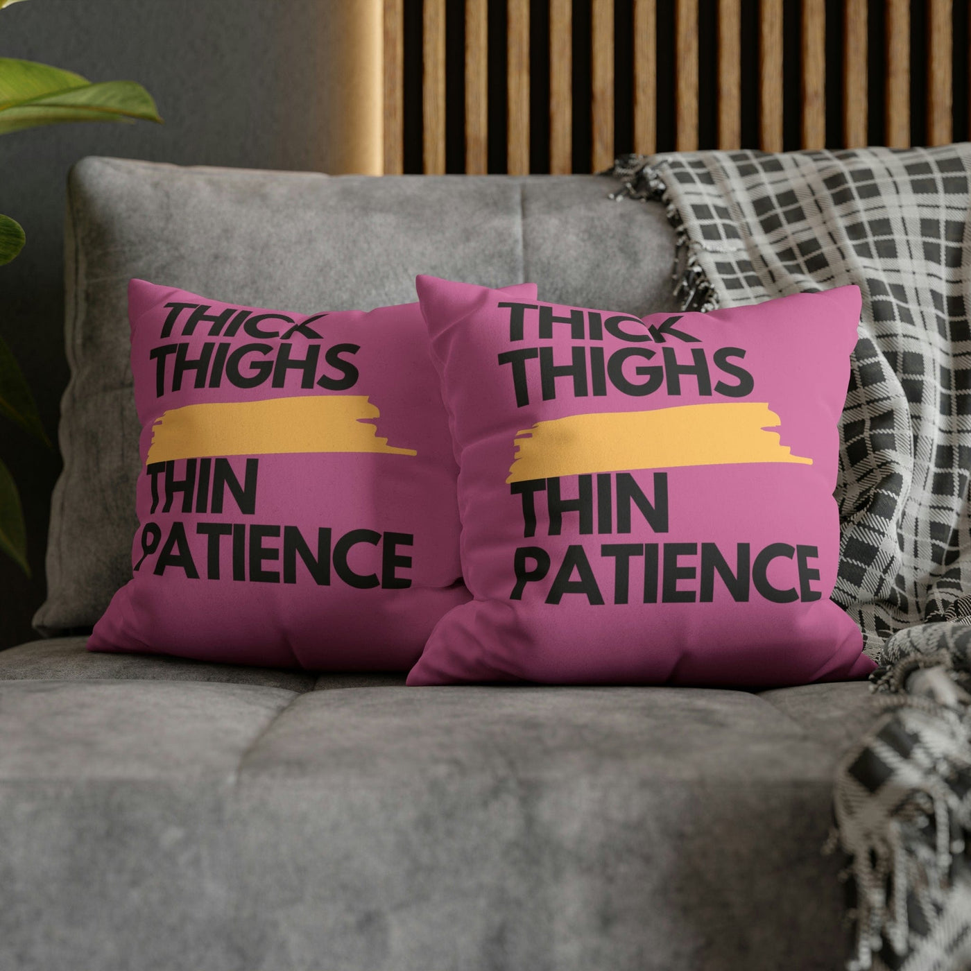 The "Thick Thigh" | Thin Patience | Light Pink Pillow