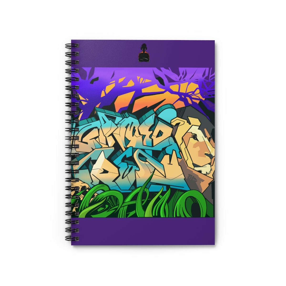 The Gamer Fresh Graffiti | Streamer All Art Lion NYC Mural | Royal Purple Spiral Notebook - Ruled Line