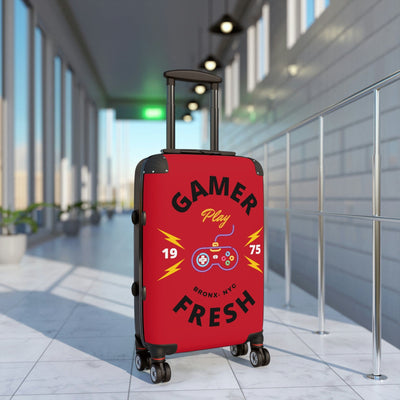 Gamer Fresh Journey's Premium Gamer Since 75' Gaming Luggage Suitcases | Dark Red