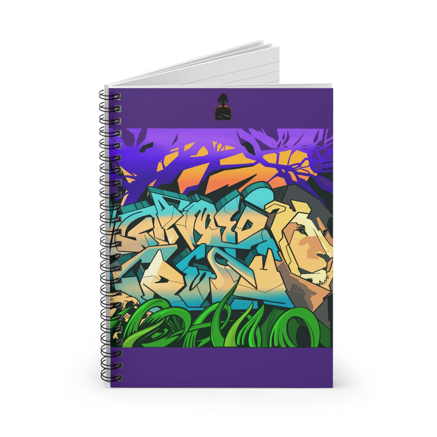 The Gamer Fresh Graffiti | Streamer All Art Lion NYC Mural | Royal Purple Spiral Notebook - Ruled Line