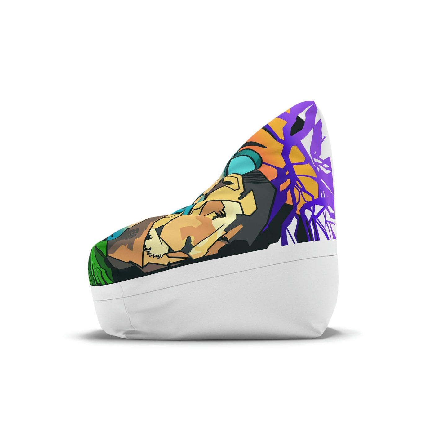 The Gamer Fresh Graffiti Streamer | All Art Lion NYC Mural | White Bean Bag Chair